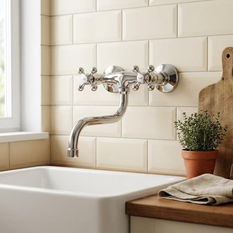 AquaTrimo Vivaldi klassieke keuken muurkraan chroom 21VV7068CM